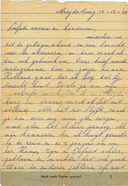 16a briefje Pa uit Maagdenburg, 14-12-'44 voorkant.jpg