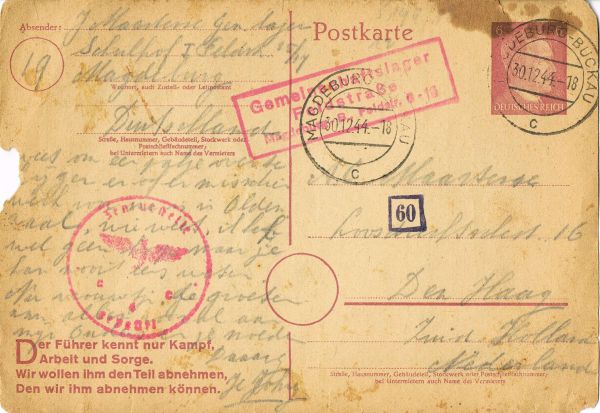 19 briefkaart Pa uit Maagdenburg, 29-12-'44 achterkant.jpg